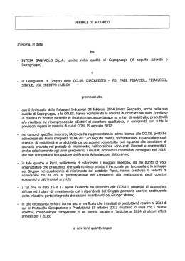 VERBALE DI ACCORDO