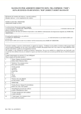 mandato per addebito diretto sepa tra imprese ("b2b")