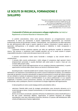 le scelte di ricerca, formazione e sviluppo