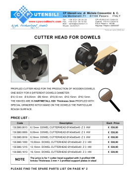 CUTTER HEAD FOR DOWELS