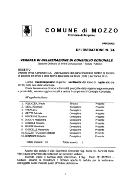 Tariffe TARI (C.C. n. 24 del 27/07/2015)
