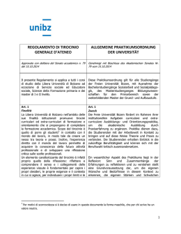 Regolamento di tirocinio generale d`Ateneo