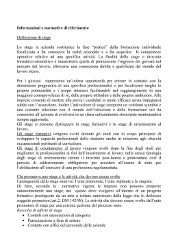 Informazioni e normative di riferimento Definizione di stage