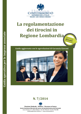 La regolamentazione dei tirocini in Regione Lombardia