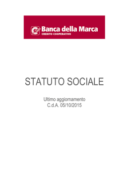 STATUTO SOCIALE - Banca della Marca