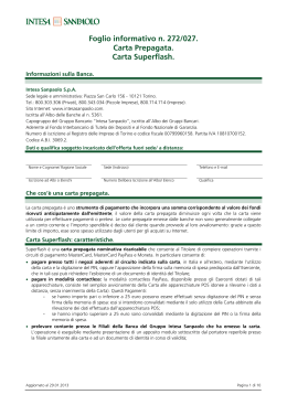 Foglio informativo n. 272/027. Carta Prepagata