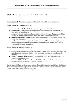 Caratteristiche tecniche e layout della Carta Flash Udinese My