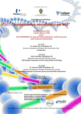 Workshop PerkinElmer - Fondazione Edmund Mach di San Michele