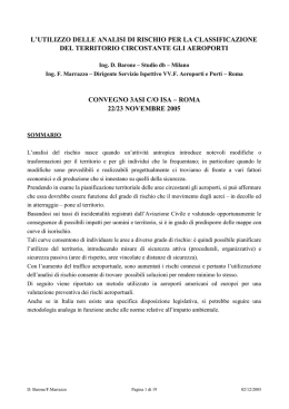 l`utilizzo delle analisi di rischio per la classificazione del territorio