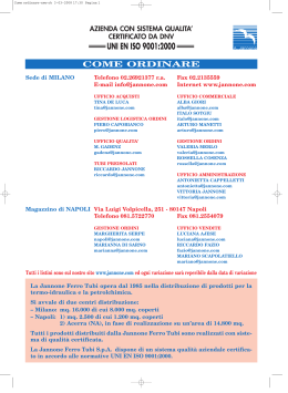 UNI EN ISO 9001:2000 - Jannone Ferro Tubi Spa