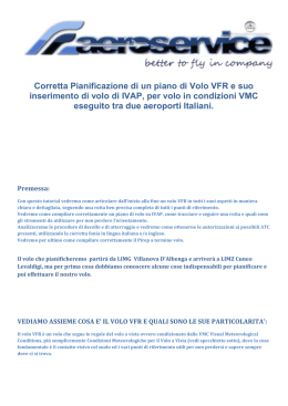 Corretta Pianificazione di un piano di Volo VFR e suo