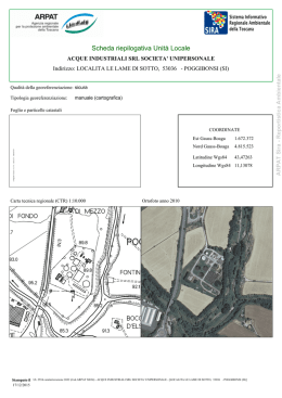 Scheda riepilogativa Unit&agrave; Locale - SIRA