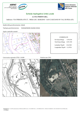 Scheda riepilogativa Unit&agrave; Locale - SIRA