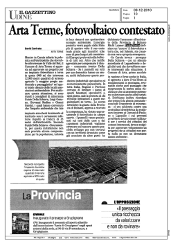 Arta Terme, fotovoltaico contestato