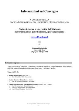 Iscrizione informazioni generali - X Congress SILFI