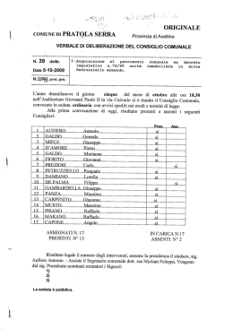 Testo della delibera - Comune di Pratola Serra