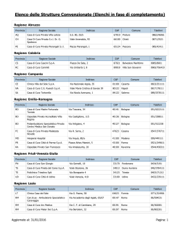 Elenco delle Strutture Convenzionate (Elenchi in fase di
