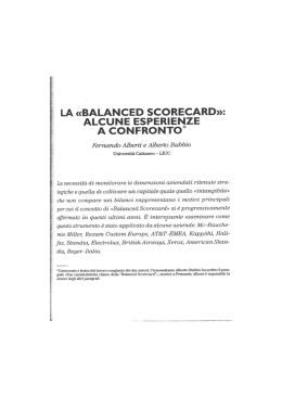 La BSC alcune esperienze a confronto_Bubbio&Alberti