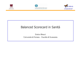 Balanced Scorecard in Sanità