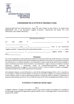 CONVENZIONE PER LE ATTIVIT&Agrave; DI TIROCINIO E STAGE