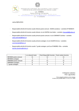 Latina 08/01/2015 - Responsabile attivit&agrave; di tirocinio scuola infanzia