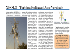 XEOLO - Turbina Eolica ad Asse Verticale