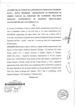 convenzione unicredit banca - Comune di Castelfranco Veneto