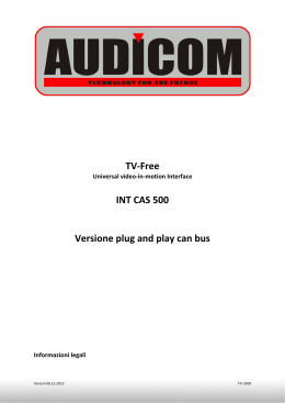 TV-Free INT CAS 500 Versione plug and play can bus
