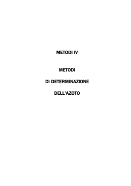 Metodi di determinazione dell`azoto