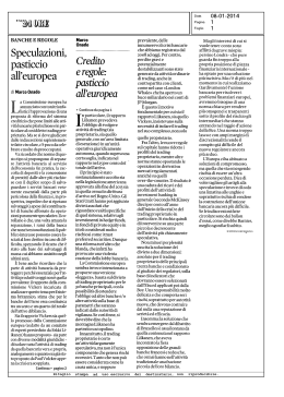 Credito e regole: pasticcio all`Europea
