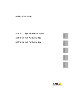 INSTALLATION GUIDE AXIS T8121 High PoE Midspan