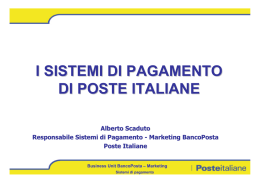 I SISTEMI DI PAGAMENTO DI POSTE ITALIANE