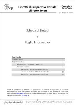 Scheda di Sintesi e Foglio Informativo