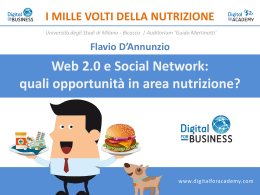 Web 2.0 e Social Network: quali opportunità in area nutrizione?
