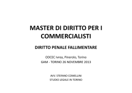 Slides a cura dell`Avv. Comellini - Ordine dei Dottori Commercialisti