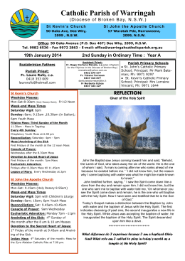 new.bulletin.19th january2014 - Catholic Diocese of Broken Bay
