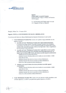 Stipula convenzione con Banca Mediolanum