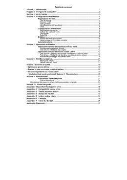 Tabella dei contenuti Sezione 1 Introduzione