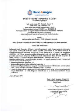 BANCA DI CREDITO COOPERATIVO DI ANAGNI Società