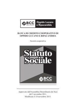 statuto - Banca di Credito Cooperativo di Oppido Lucano e