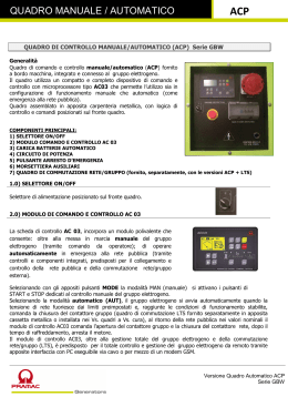 Descrizione Quadro manuale-automatico – AC03 Serie GBW