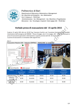 Verbale prova di evacuazione del 15 aprile 2015