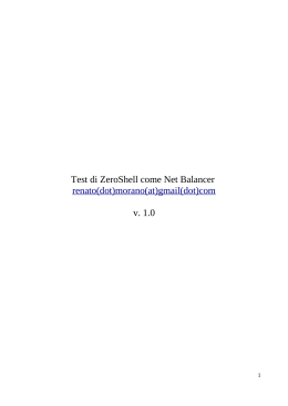 Test di ZeroShell come Net Balancer renato(dot)morano(at)gmail