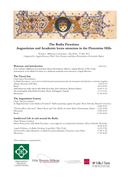 The Badia Fiesolana Augustinian and Academic locus amoenus in