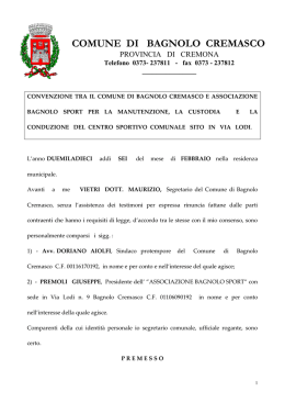 Convenzione con Bagnolo Sport