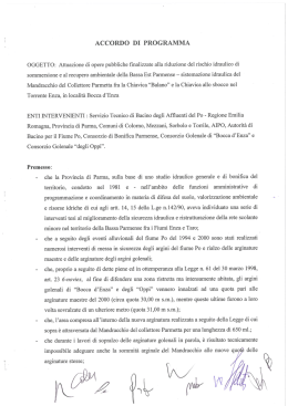 Accordo per opere pubbliche per riduzione rischio idraulico Bassa