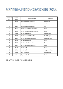 Estrazione a premi - Festa degli Oratori 2012