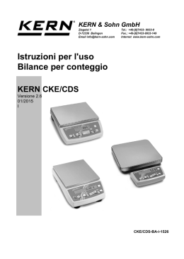 Istruzioni per l`uso Bilance per conteggio