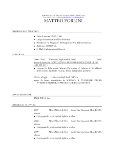 CURRICULUM MATTEO Forlini