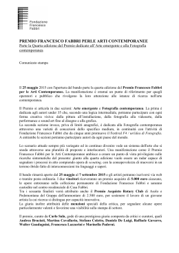 Comunicato stampa - Fondazione Francesco Fabbri